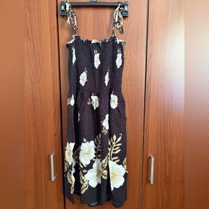 Floral Black and White Maxi Dress